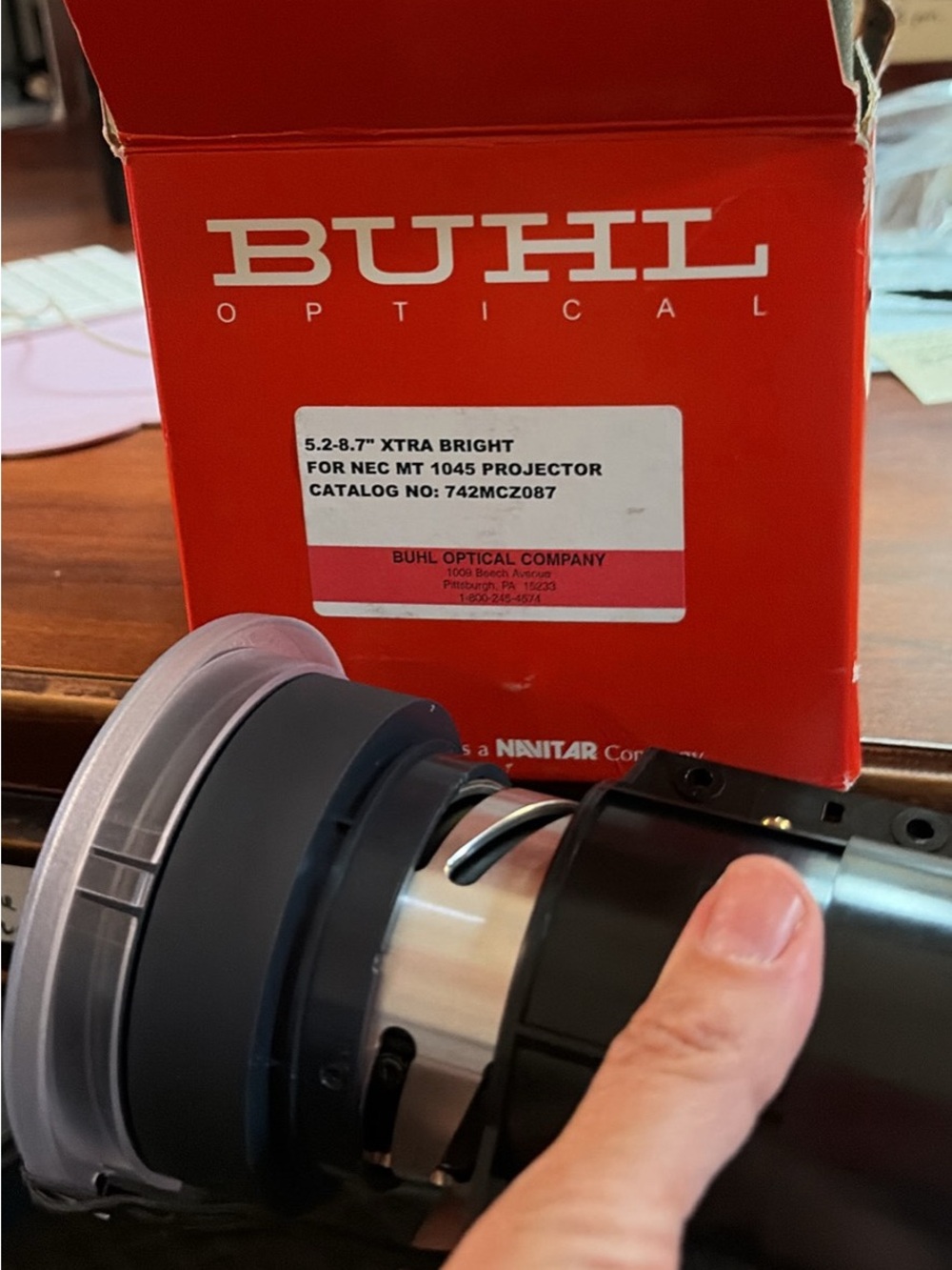New in box Buhl Optical 5.2-8.7" XTRA Bright Projector Lens - Black - Picture 1 of 5